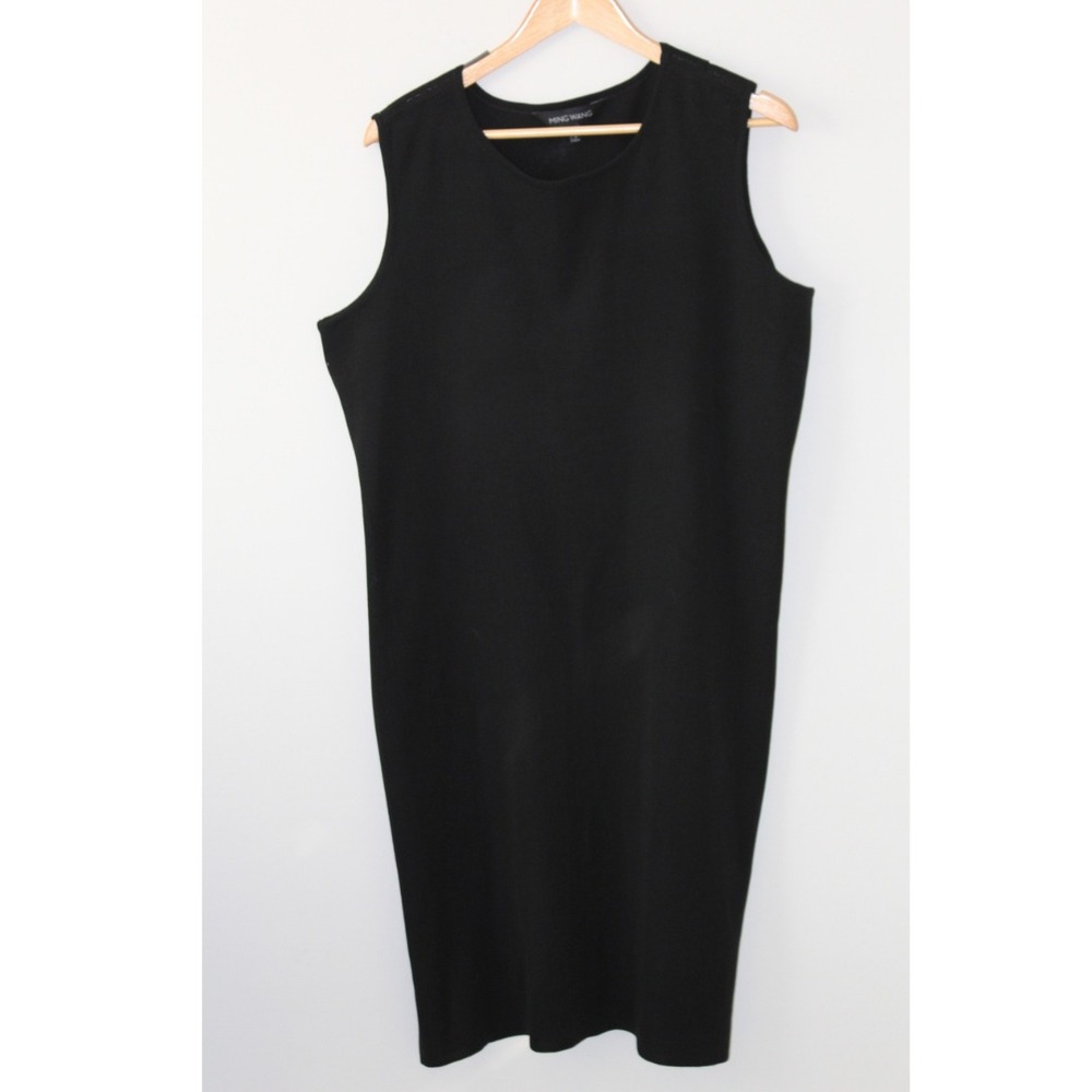 Ming Wang Black Sleeveless Midi Dress